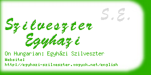 szilveszter egyhazi business card